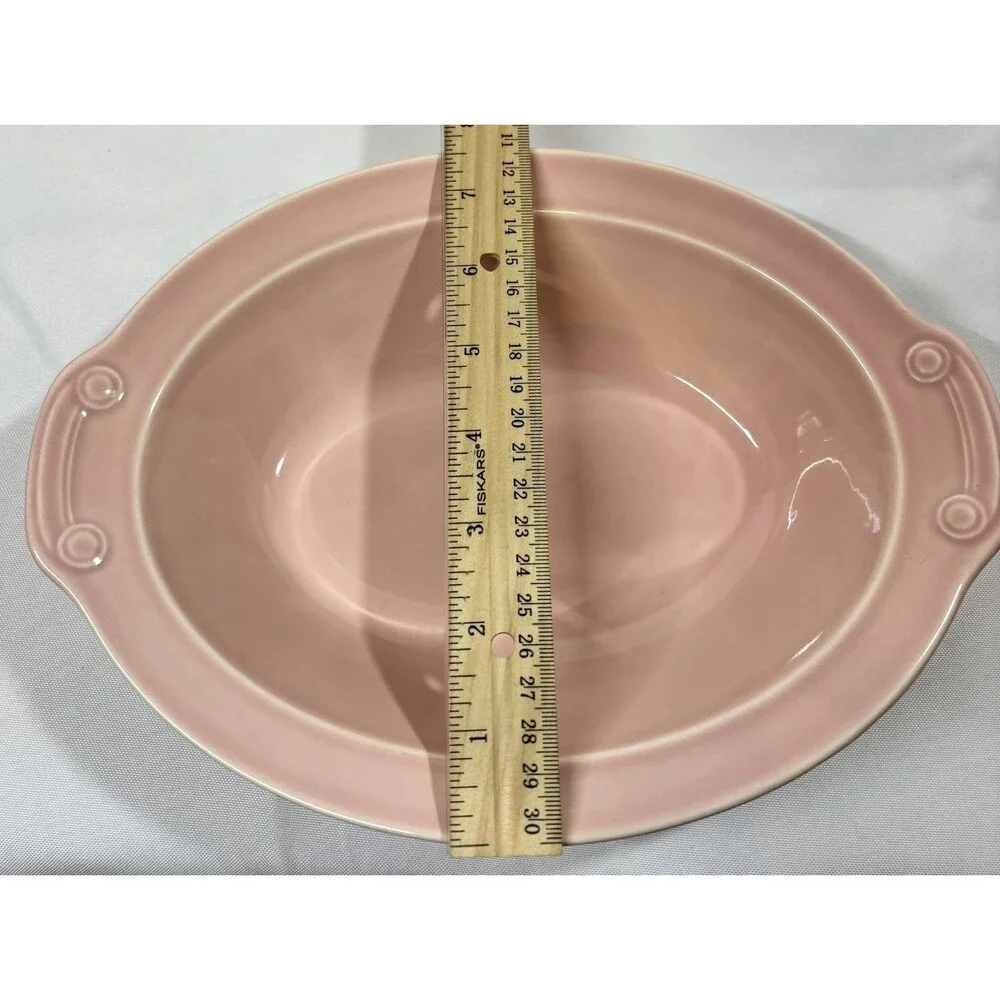 Vintage MCM Taylor Smith LU-RAY PASTELS Pink Oval Vegetable Serving Bowl